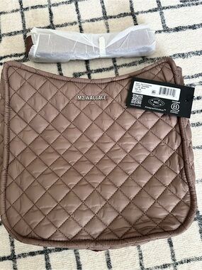 MZ Wallace Quilted Box Crossbody with Leather Logo Patch NWT Mauve